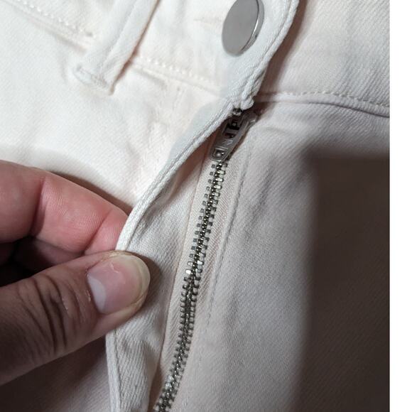 Everlane Light Blush Pink The Wide Leg Crop High Rise Stretch Cotton Jeans 0 - Picture 3 of 6